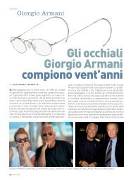 Gli occhiali Giorgio Armani compiono vent'anni - Oerredizioni.it