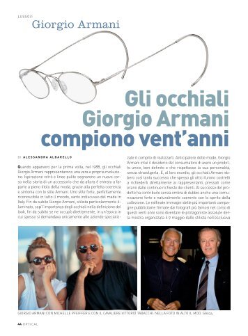 Gli occhiali Giorgio Armani compiono vent'anni - Oerredizioni.it