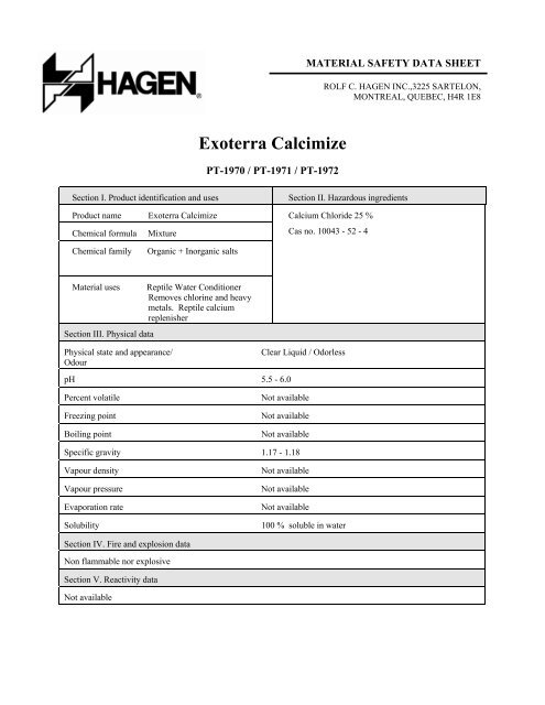 Exoterra Calcimize - Rolf C. Hagen Inc.