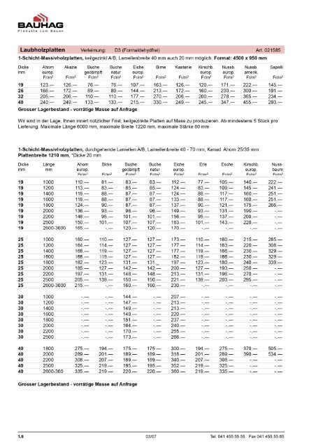 PDF Preisliste Laubholzplatten - Bauhag