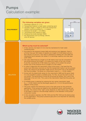 Pumps Calculation example: - Fatcow.com.au