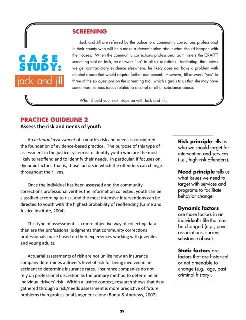 Intervention Principles and Practice Guidelines for - Underage ...