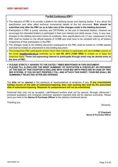 pdf tender document information - CCMB