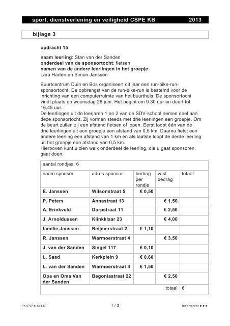 sport, dienstverlening en veiligheid CSPE KB 2013 bijlage 3