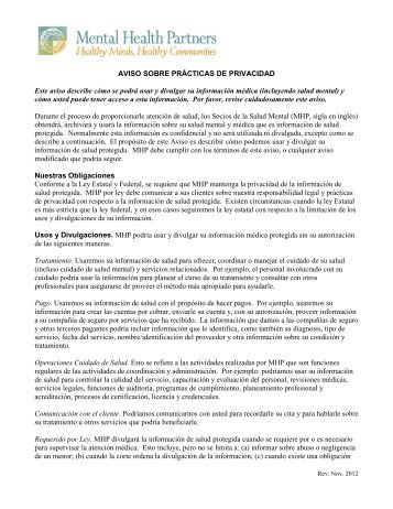 AVISO SOBRE PRÃCTICAS DE PRIVACIDAD Este aviso describe ...