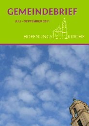 gemeindebrief - Hoffnungskirche zu Pankow