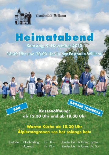 Programm Heimatabend 2013 - Trachte Willisau