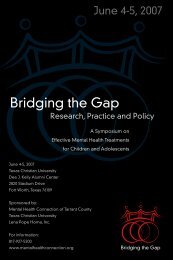 2007 Bridging the Gap Brochure - Mental Health Connection