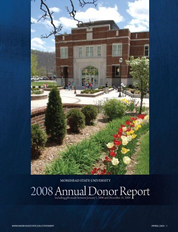 View the complete 2008 Annual Donor Report - Morehead State ...