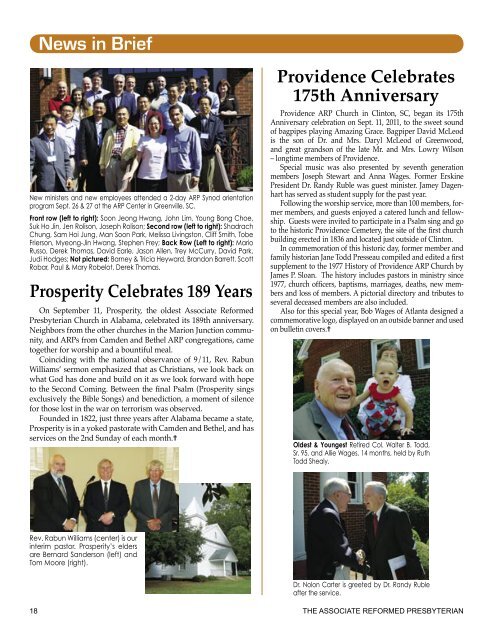 ARP Magazine - Associate Reformed Presbyterian Church