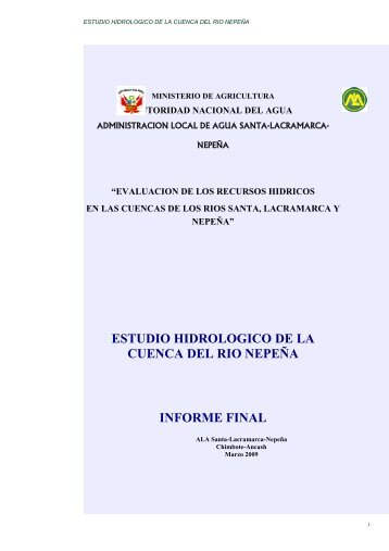 estudio hidrologico de la cuenca del rio nepeÃ±a informe final