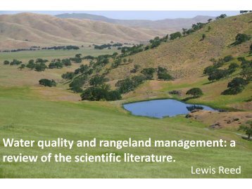 Water quality and rangeland management - the Elkhorn Slough ...