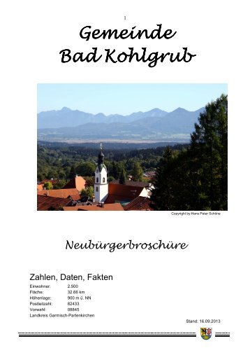 Informationsbroschüre für Neubürger - Gemeinde Bad Kohlgrub