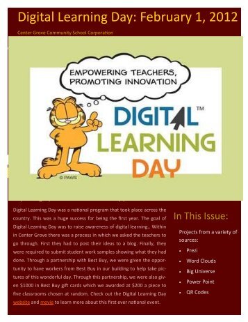 Digital Learning Day Newsletter - Center Grove Community School ...