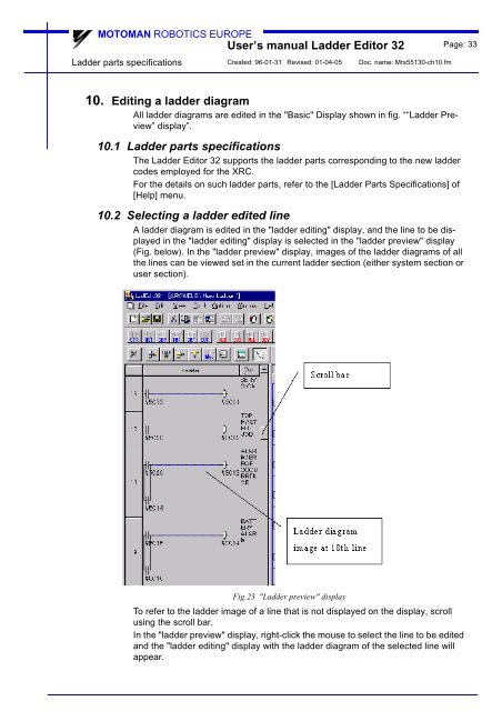 USER'S MANUAL Ladder Editor 32 version 1.2 - Motoman