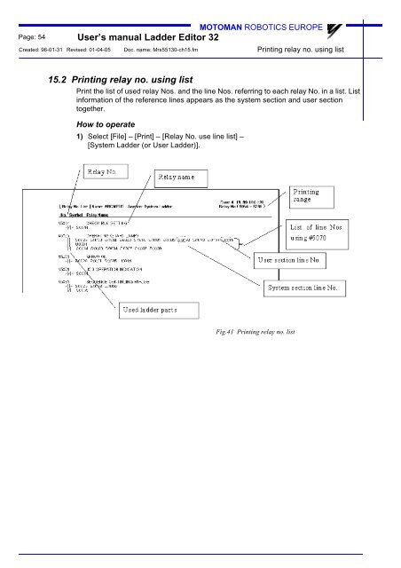 USER'S MANUAL Ladder Editor 32 version 1.2 - Motoman