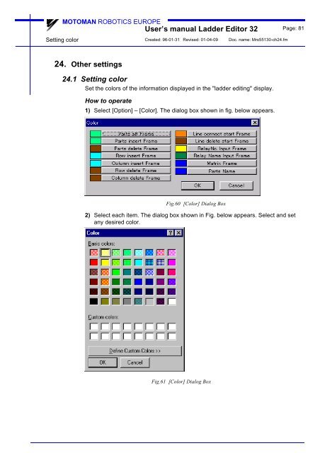 USER'S MANUAL Ladder Editor 32 version 1.2 - Motoman