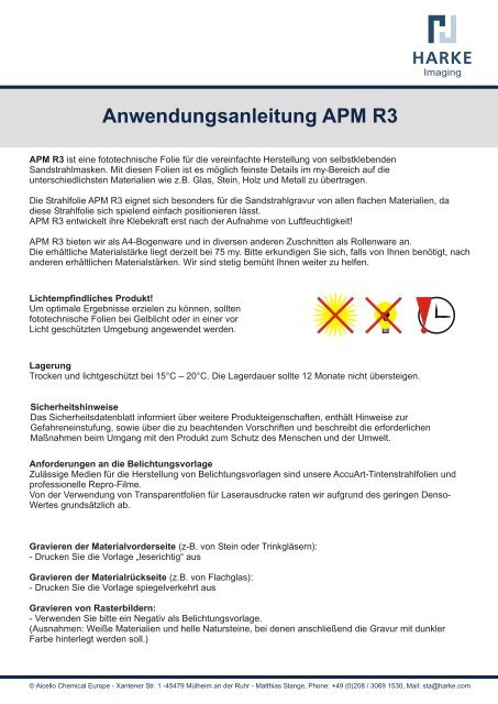 Anwendungsanleitung APM R3 - harke.com
