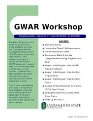 GWAR Workshop Packet - College of Arts And Letters - California ...