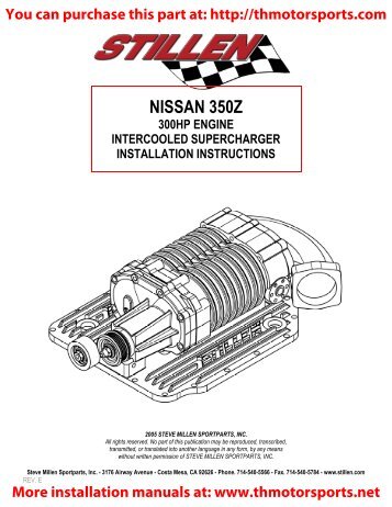 stillen 350Z stage 3 supercharger installation instructions.pdf