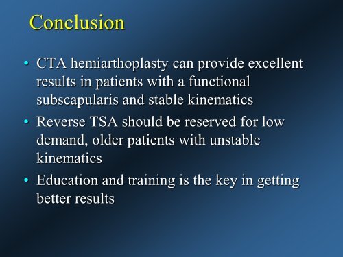 DePuy CTA Hemiarthroplasty versus Traditional Hemiarthroplasty