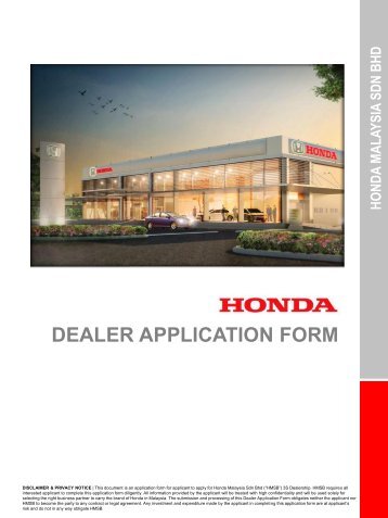 DEALER APPLICATION FORM - Honda Malaysia