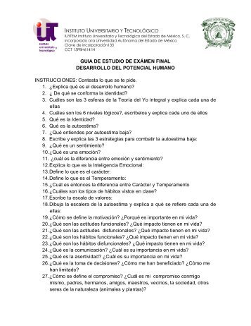 GUIA DE ESTUDIO DE EXÃMEN FINAL DESARROLLO DEL ...