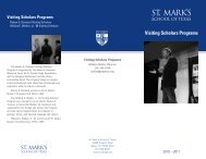 Visiting Scholars Programs - St. Mark's School of Texas