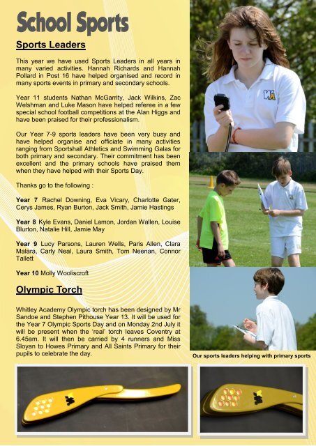 Summer Newsletter 2012 - Whitley Academy