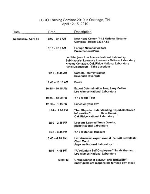 Agenda - Los Alamos National Laboratory