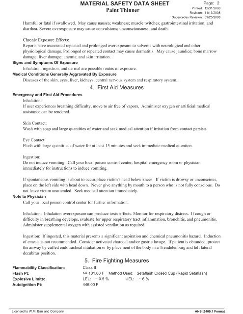 Paint Thinner MSDS - Case School of Engineering