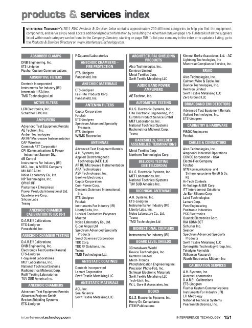 2011 EMC Directory & Design Guide - Interference Technology