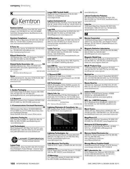 2011 EMC Directory & Design Guide - Interference Technology