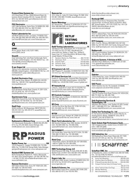 2011 EMC Directory & Design Guide - Interference Technology