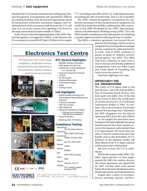 2011 EMC Directory & Design Guide - Interference Technology