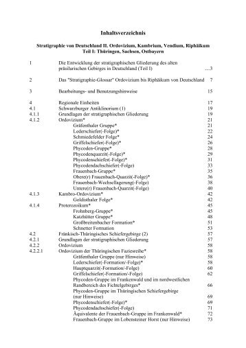 Inhaltsverzeichnis - Deutsche Stratigraphische Kommission