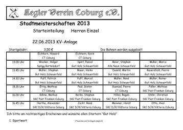 Stadtmeisterschaften 2013 - KV-Coburg.de