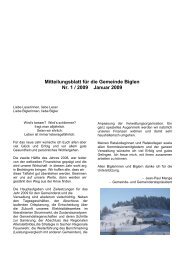 Mitteilungsblatt fÃ¼r die Gemeinde Biglen Nr. 1 / 2009 Januar 2009