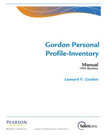 Gordon Personal Profile-Inventory - TalentLens