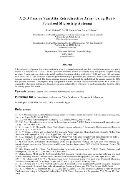 A 2-D Passive Van Atta Retrodirective Array Using Dual- Polarized ...