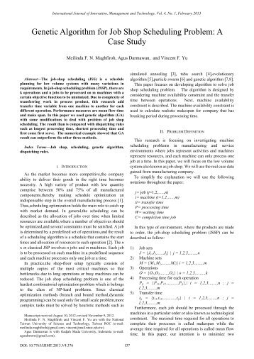 Genetic Algorithm for Job Shop Scheduling Problem: A Case ... - ijimt