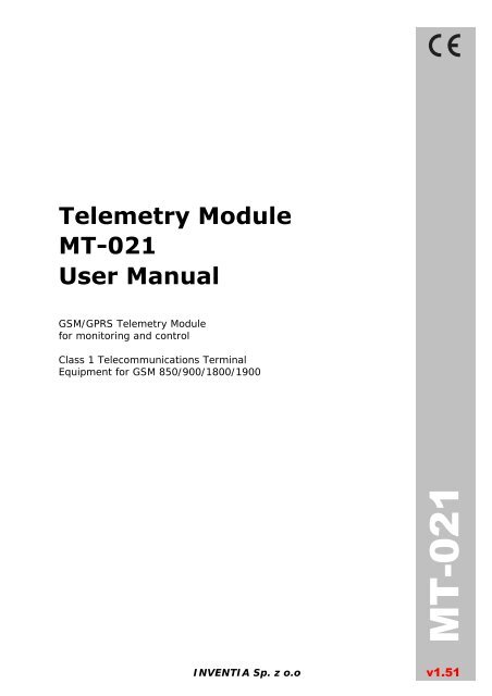 Telemetry Module MT-021 User Manual