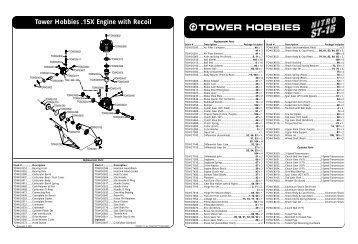 Tower Hobbies Nitro ST-15 Stadium Truck Parts Layout