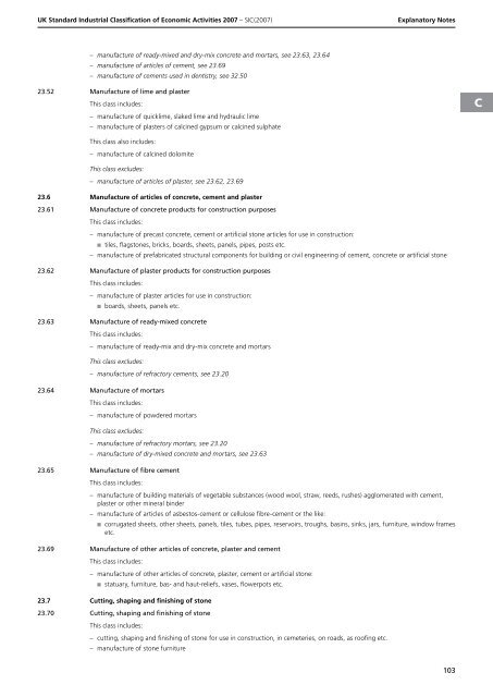 detailed explanation for each SIC code - Biffa