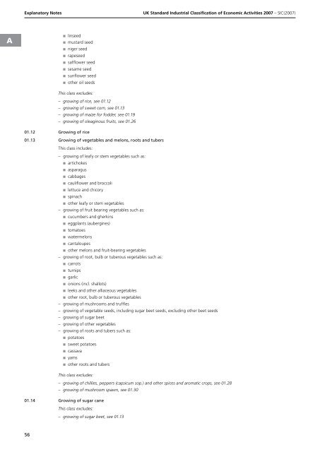 detailed explanation for each SIC code - Biffa