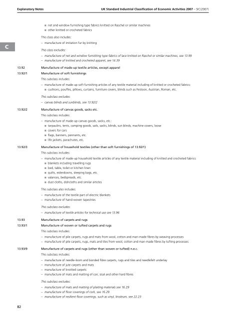 detailed explanation for each SIC code - Biffa