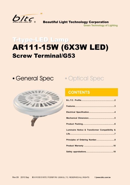 AR111-15W (6X3W LED) - Beautiful Light Technology Corp