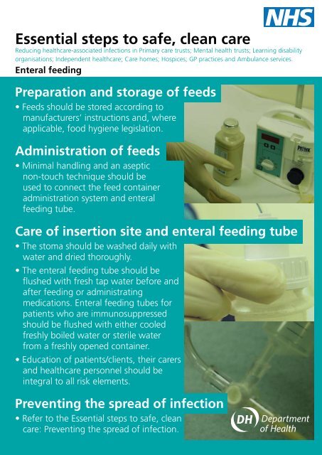 Essential steps to safe, clean care - Enteral feeding - NHS Kirklees