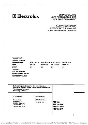 PDF Format. - Westfalia T25 / T3 Info Site