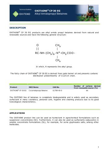 Alkyl Amidopropyl Betaines - Oxiteno